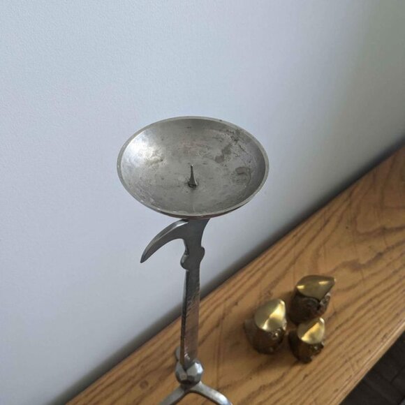 Vintage Hand Forged Metal Candle Holder Three Legged - Picture 5 of 11